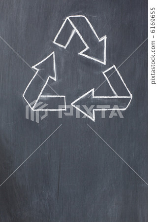 Recycle symbol on a blackboard Recycle symbol on a blackboard 6169655