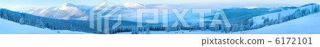 Winter mountain panorama landscape. 6172101