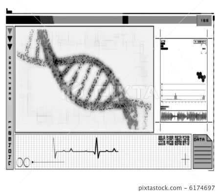 DNA Helix technology in black and white 6174697