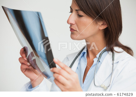 Female doctor studying x-ray 6174829