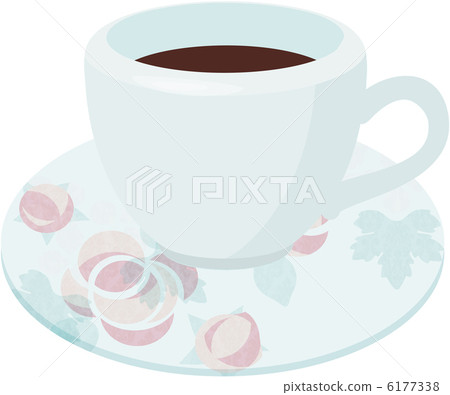 白色杯子和花卉茶碟咖啡 6177338
