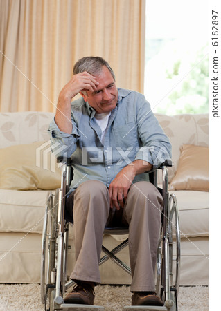 Senior man in his wheelchair Senior man in his wheelchair 6182897