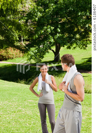 Exhausted couple in the park Exhausted couple in the park 6186407