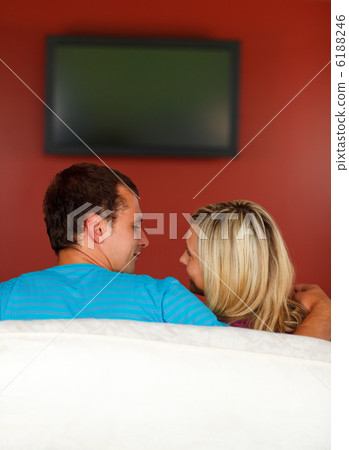 Couple watching a television at home 6188246