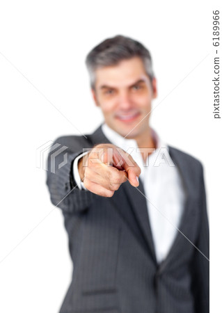 Confident mature businessman showing OK sign 6189966