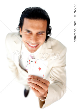 Successful businessman holding all the aces 6192288