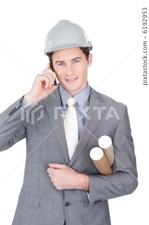 Charming male architect on phone 6192953