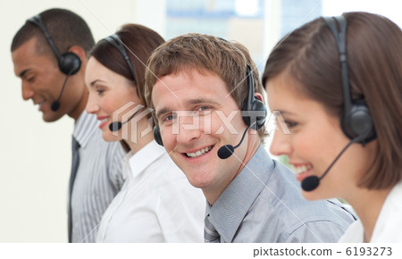 Business people with headset on Business people with headset on 6193273