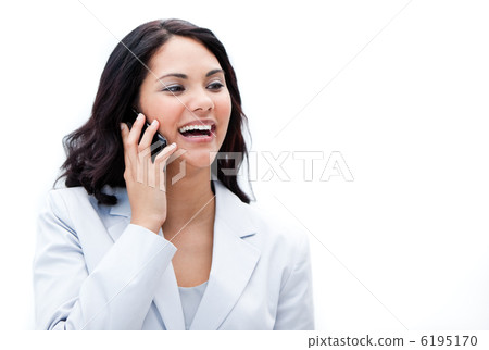 Portrait of an enthusiastic businesswoman talking on phone Portrait of an enthusiastic businesswoman talking on phone 6195170