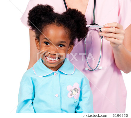Adorable little girl attending medical check-up Adorable little girl attending medical check-up 6196550