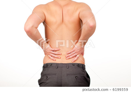 Man with backpain isolated agasint white 6199359