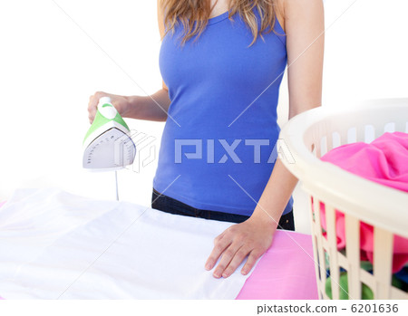 Close-up of a woman ironing 6201636