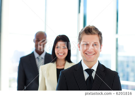 Smiling businessman leading his team Smiling businessman leading his team 6201816