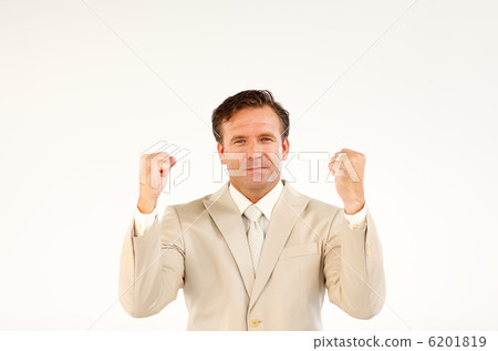 Serious man holding hands upwards Serious man holding hands upwards 6201819