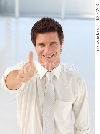 Young Businessman with Thumb up to the camera 6202208