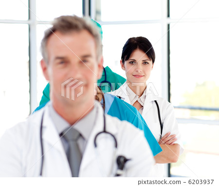 Attractive confident doctor in a line Attractive confident doctor in a line 6203937