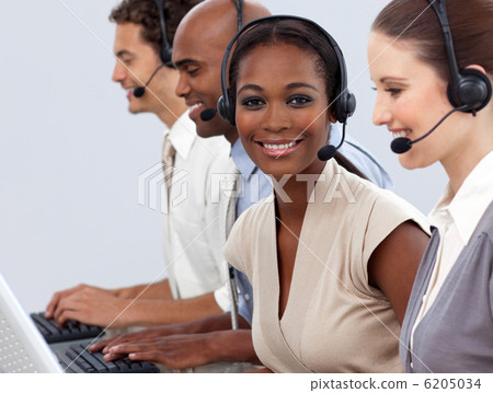 Business co-workers showing diversity in a call center 6205034
