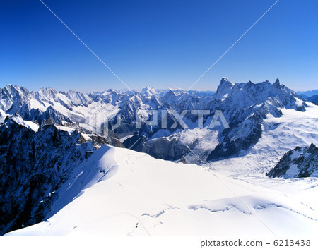 Grand Joras and the snowy field of the Alps 6213438
