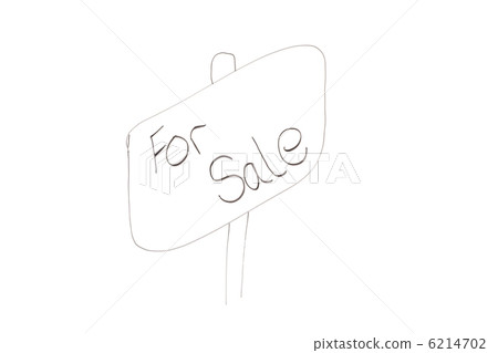 Drawn angled sign with words "for sale" written on it Drawn angled sign with words "for sale" written on it 6214702
