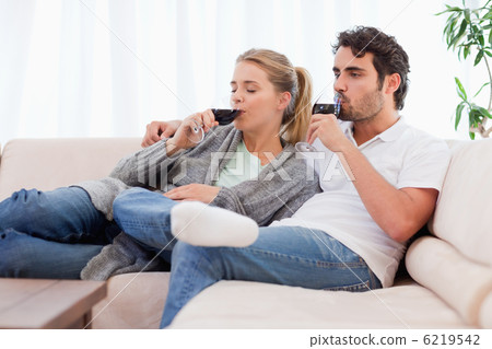 Couple drinking a glass of wine Couple drinking a glass of wine 6219542