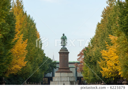 Yasukuni Shrine Omura Masudaro Bronze statue and ginkgo trees 6223879
