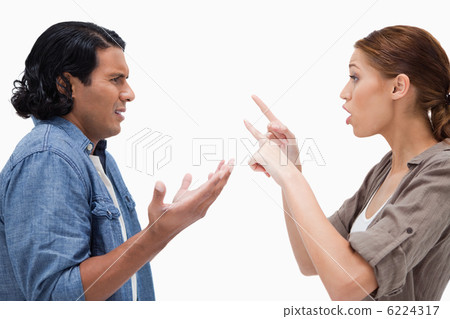 Side view of arguing couple Side view of arguing couple 6224317