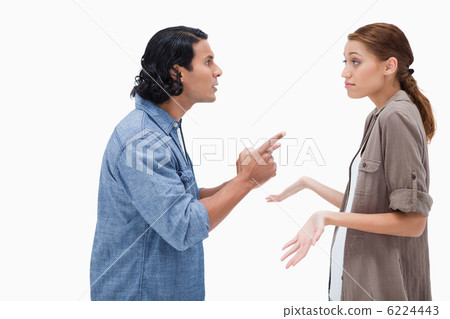 Side view of man asking his clueless girlfriend Side view of man asking his clueless girlfriend 6224443
