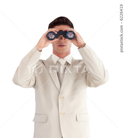 Portrait of a Mature businessman with binoculars 6226419