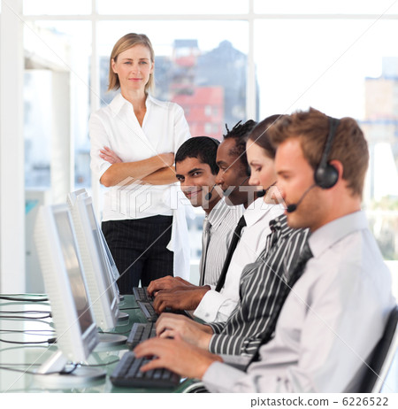 Mature manager leading her representative team Mature manager leading her representative team 6226522