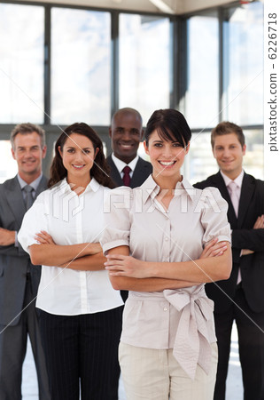 Portrait of smiling business people looking at the camera 6226718