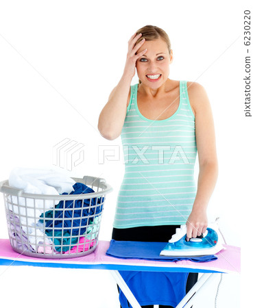 Angry woman ironing Angry woman ironing 6230220