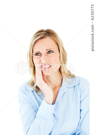 Dejected businesswoman with toothache Dejected businesswoman with toothache 6230773