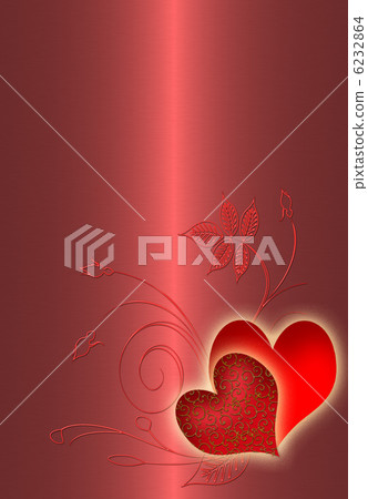 Pink valentines background with two red hearts - Stock Illustration ...