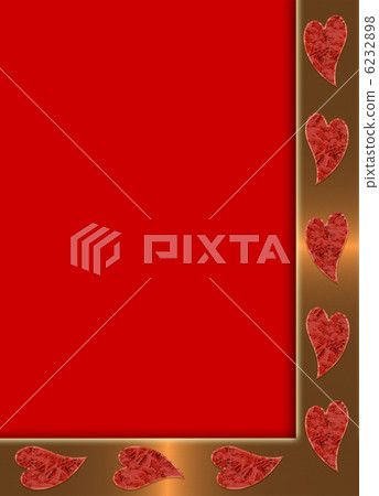 Gold with red  valentines background with  hearts 6232898