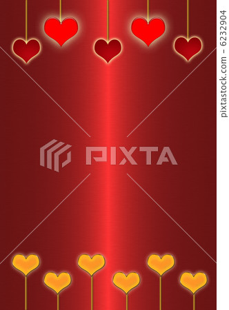 Gold with red  valentines background with  hearts 6232904