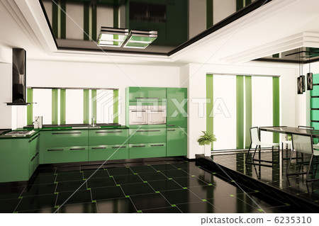Modern kitchen interior 3d Modern kitchen interior 3d 6235310