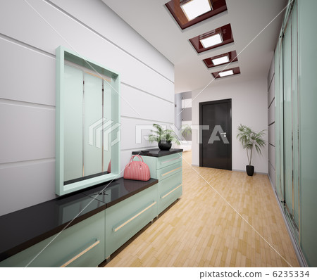 Interior of modern entrance hall 3d 6235334