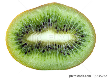 Kiwi slice macro isolated on white 6235784