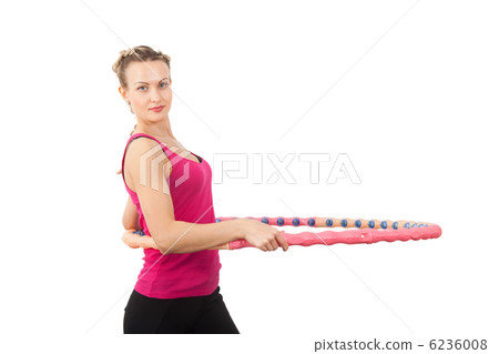 Athletic young woman with hula hoop 6236008