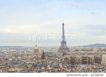 skyline of Paris with eiffel tower 6236684