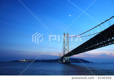 明石海峽大橋日落時分 明石海峽大橋日落時分 6240308