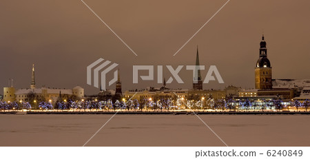 View of the Old Riga at the night 6240849