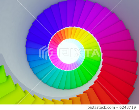 Colorful spiral stair to the future. 6243719