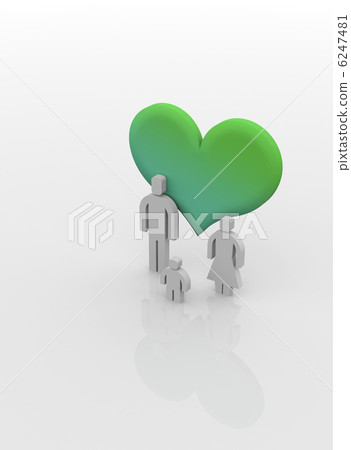 Green heart and family Green heart and family 6247481
