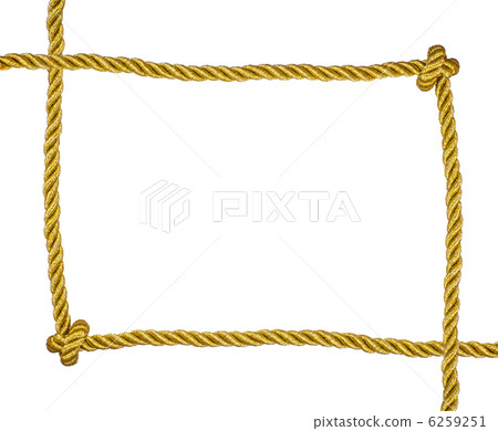 Frame of a golden rope isolated on white Frame of a golden rope isolated on white 6259251