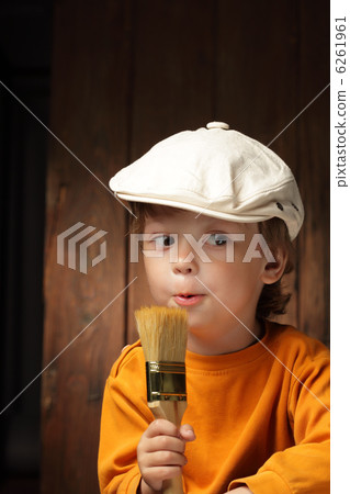 happy boy with brush  6261961