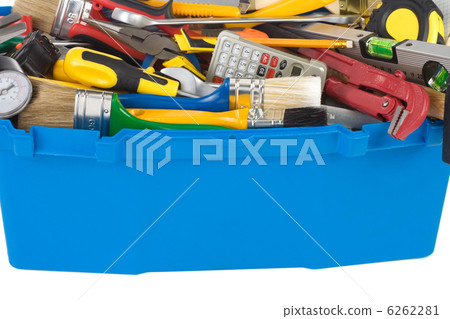 tools and instruments in box isolated on white tools and instruments in box isolated on white 6262281