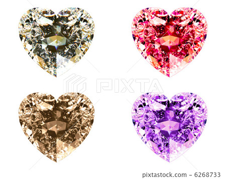 Heart shape brilliant cut 4 colors 6268733