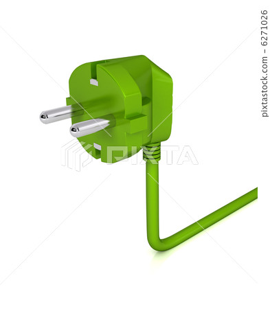 Electric plug over white background - Stock Illustration [6271026] - PIXTA