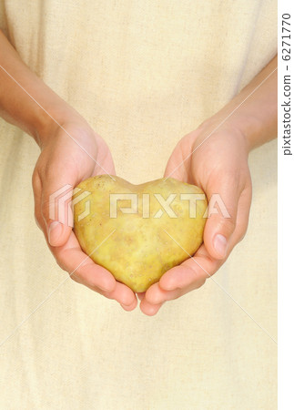 Hands of young woman holding potato in heart shape Hands of young woman holding potato in heart shape 6271770